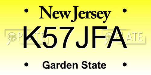 K57JFA New Jersey License Plate