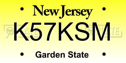 K57KSM New Jersey License Plate