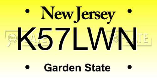 K57LWN New Jersey License Plate