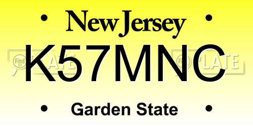 K57MNC New Jersey License Plate