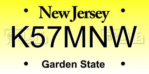 K57MNW New Jersey License Plate