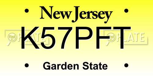 K57PFT New Jersey License Plate