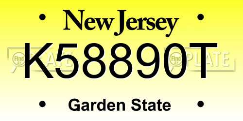 K58890T New Jersey License Plate