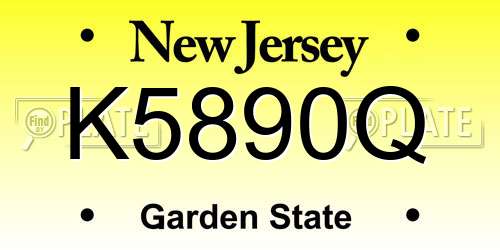 K5890Q New Jersey License Plate