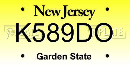 K589DO New Jersey License Plate