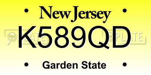 K589QD New Jersey License Plate