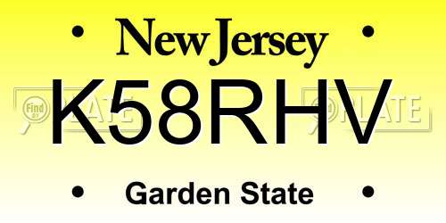 K58RHV New Jersey License Plate