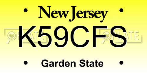 K59CFS New Jersey License Plate