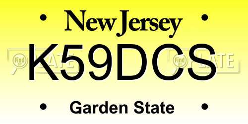 K59DCS New Jersey License Plate