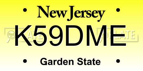 K59DME New Jersey License Plate