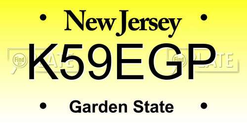 K59EGP New Jersey License Plate