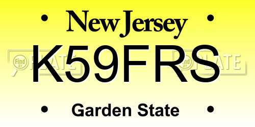 K59FRS New Jersey License Plate