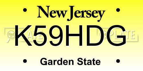 K59HDG New Jersey License Plate