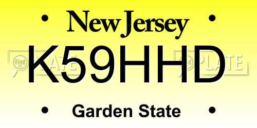 K59HHD New Jersey License Plate
