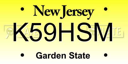 K59HSM New Jersey License Plate