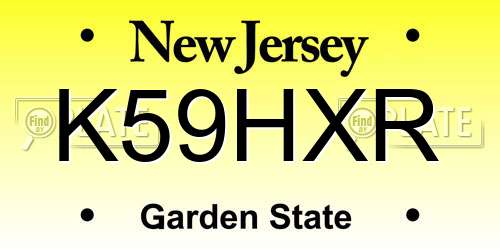 K59HXR New Jersey License Plate