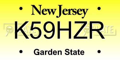 K59HZR New Jersey License Plate