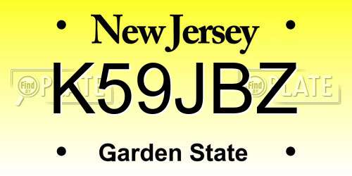K59JBZ New Jersey License Plate