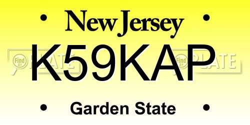 K59KAP New Jersey License Plate