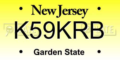 K59KRB New Jersey License Plate