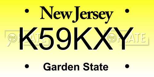 K59KXY New Jersey License Plate