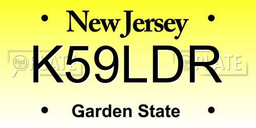 K59LDR New Jersey License Plate