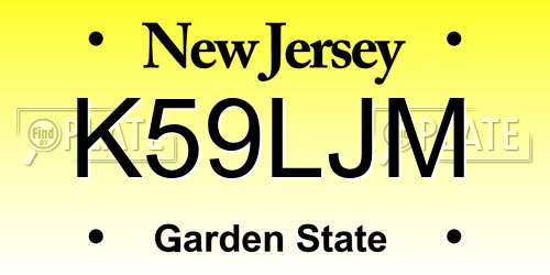 K59LJM New Jersey License Plate