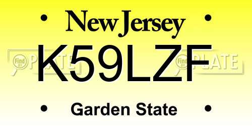 K59LZF New Jersey License Plate