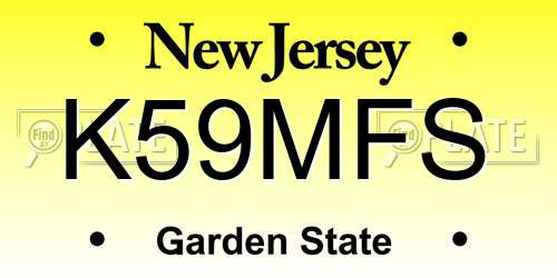 K59MFS New Jersey License Plate