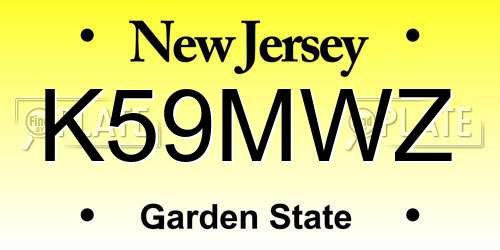 K59MWZ New Jersey License Plate