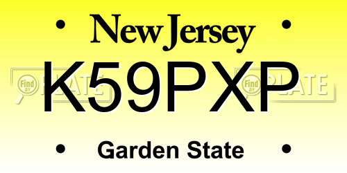 K59PXP New Jersey License Plate