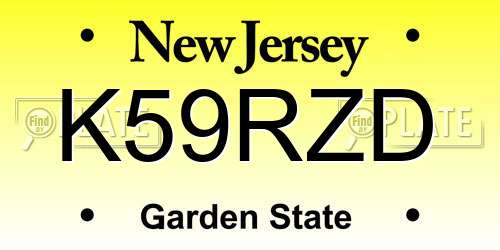 K59RZD New Jersey License Plate