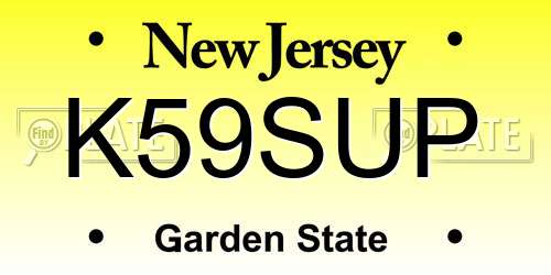K59SUP New Jersey License Plate