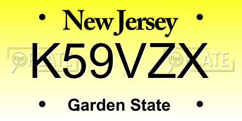 K59VZX New Jersey License Plate