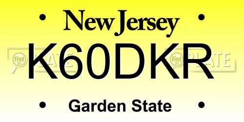 K60DKR New Jersey License Plate