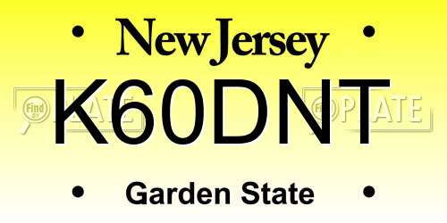 K60DNT New Jersey License Plate
