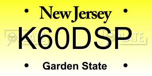 K60DSP New Jersey License Plate