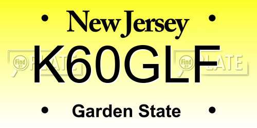 K60GLF New Jersey License Plate