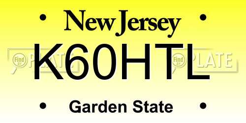 K60HTL New Jersey License Plate