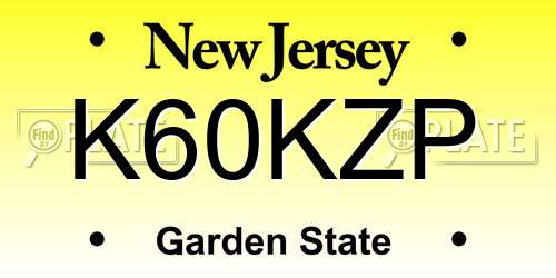 K60KZP New Jersey License Plate