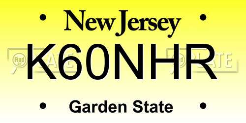 K60NHR New Jersey License Plate