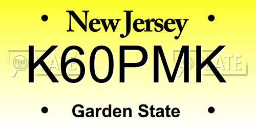 K60PMK New Jersey License Plate