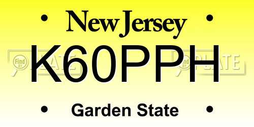 K60PPH New Jersey License Plate