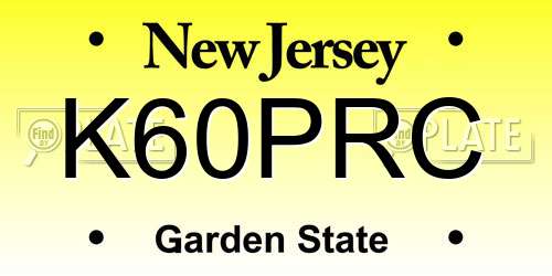 K60PRC New Jersey License Plate