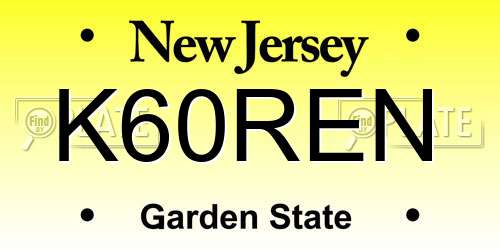 K60REN New Jersey License Plate