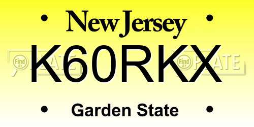 K60RKX New Jersey License Plate