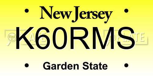 K60RMS New Jersey License Plate