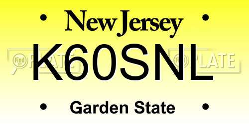 K60SNL New Jersey License Plate