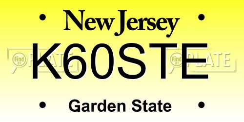 K60STE New Jersey License Plate