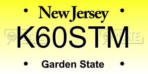 K60STM New Jersey License Plate